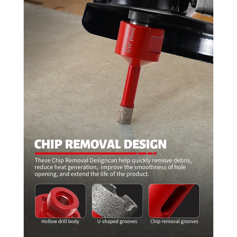 DAYDOOR Diamond Hole Saw Kit, 8-Piece Tile Hole Saw Kit