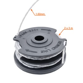 SWNKDG 3 Pieces Strimmer Spools for Bosch Trimmer F016800351 (Length: 6 m, Diameter 1.60 mm) Art 24, 27, 30 and Art 30-36 LI