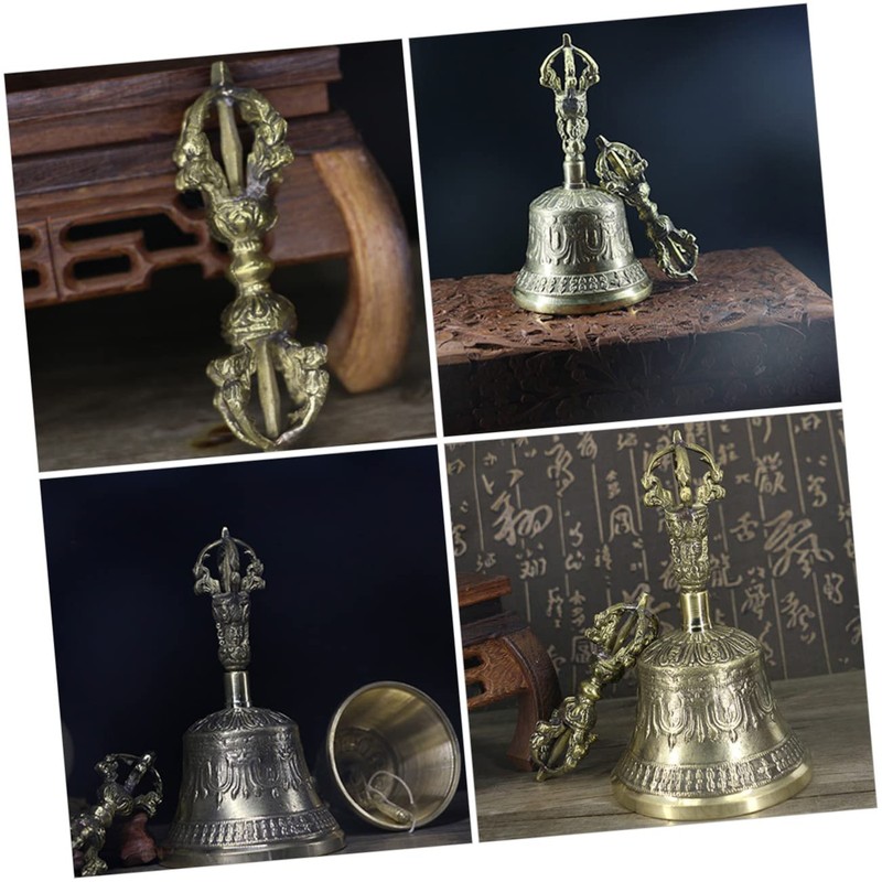 Alipis 1Pc Brass Vajra Bell Five Strand Tibetan Hand Bell