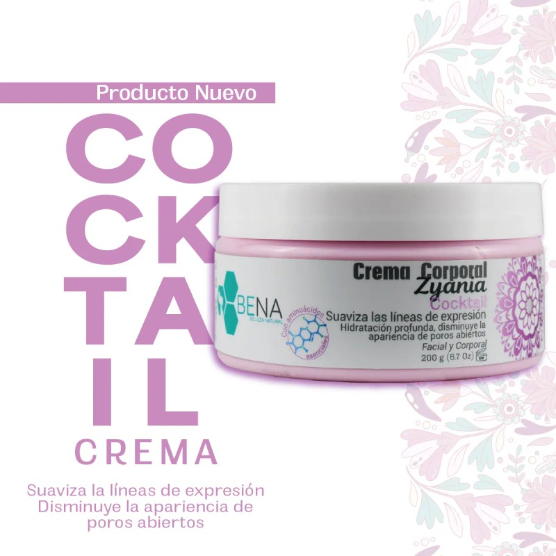 Crema Corporal Facial Y Corporal Cocktail, Bena Belleza