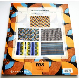 WAX Geschenkpapier-Heft - Motiv Orange-blaue Kreise: 2 x 5 Bögen