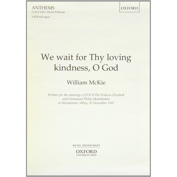 We wait for Thy loving kindness: Vocal score