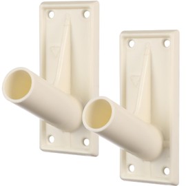 Flag Pole Holder Mount Bracket: Tofficu 2Pcs Self Adhesive Flag Pole Bracket - Plastic Flag Base for Outside House - 0.8 Inch Diameter Wall Mounted Holder Rack for School Independence Day Garden