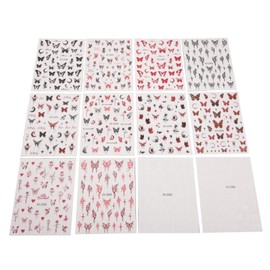 Beavorty 12 Sheets Butterfly Nail Art Stickers for Painting Press on Nails Dark DIY