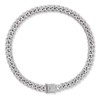 WimuPath Silver-Plated Diamond Dog Collar - Cuban Style Metal Chain