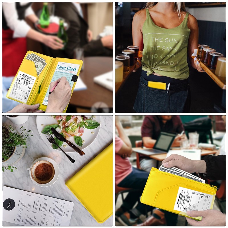 BVYA Server Book for Waitress, 5x9 Inch Server Book with