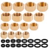 16pcs Brass Pipe Cap with 16 Rubber Gasket Seal Ring,