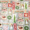 Christmas Fat Quarter 100% Cotton Flannel Fabric Retro Vintage Design