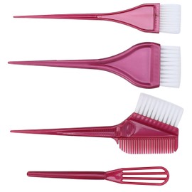 Juego de Brochas para Teñir el Cabello, Brochas para Teñir el Cabello, Brocha para Resaltar el Cabello, Kit de Teñido para Teñir el Cabello para Uso Doméstico en el Salón, Teñido de(Vino rojo)
