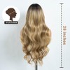 NOBLE Long Ombre Blonde Wavy Wig with Dark Roots T-Part