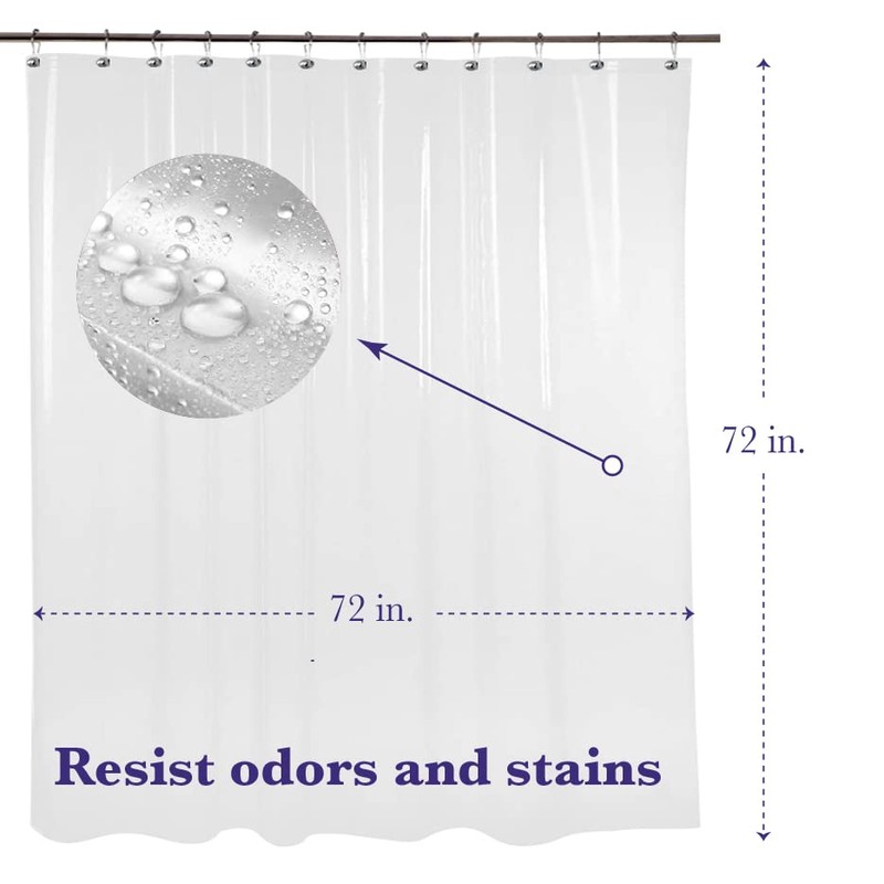 Epica Shower Curtain – Strongest Heavy-Duty Clear Vinyl 72x72 Shower