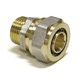 Straight Connector 20mm - 1/2 Male - Compression Fit, Fittings Type: PEX-AL-PEX (1)