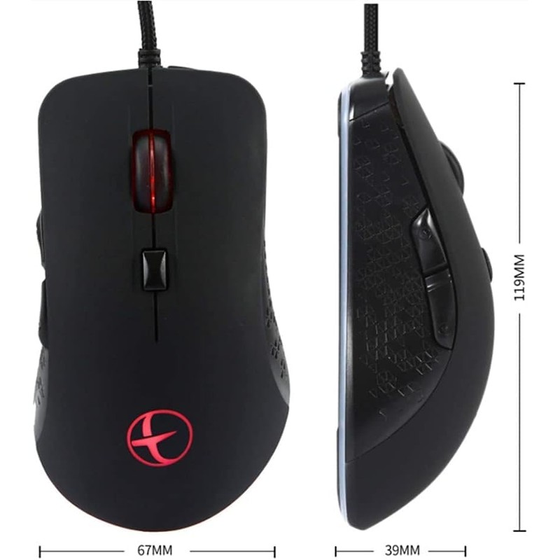 XCMC With Heated Mouse, Wired Gaming Mouse, Ergonomic Design, 6