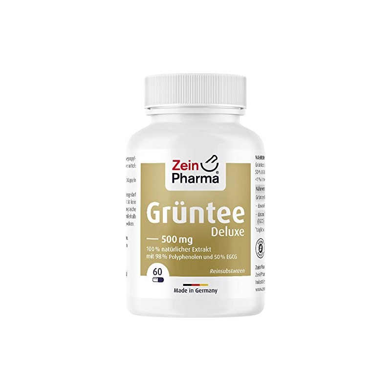 ZeinPharma Green Tea Deluxe 500 mg Capsules, Pack of 60