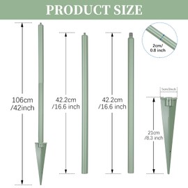 Folgtek 2pcs Ground Stake Camera Tripod Outdoor Cameras Stand Mount Adjustable, Durable & Multi-Purpose,42-inch Hight(Green, 3.5ft)