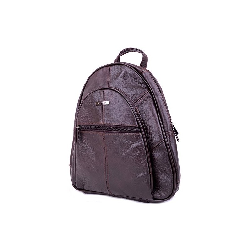 Ladies/Womens Genuine Leather Travel/Work/Holiday Rucksack/Backpack - Dark Brown
