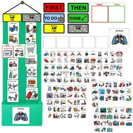 Visual Schedule & Chore Reward Chart –Daily Planner with 133 Picture Cards for Routines and Learning Structure at Home, School, Centers and in The Community –Great for ADHD & Autism Behavior Support.