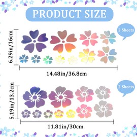 GORGECRAFT 4 Sheets Car Sticker Heart-Shaped Flower Decal Cherry Blossom Decals Reflective Stickers Waterproof Vinyl Automotive Exterior Decor for SUV Truck Motorcycle Doors Walls Laptop