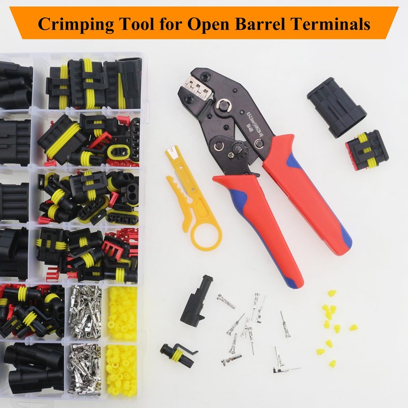 808Pcs 50 Sets Waterproof Automotive Electrical Wire Connectors with Ratcheting