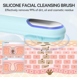 Cepillo de limpieza facial, limpiador facial de silicona, cepillos faciales eléctricos para limpieza con vibración, modos de calor y frío, cepillo exfoliante facial para mujeres y hombres, exfoliante
