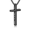 Inspirational Bible Verse Cross Necklace for Men - Stainless Steel