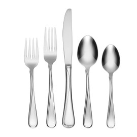 Oneida Flight 65 Piece Everyday Flatware, Service for 12, 18/0 Stainless Steel, Silverware Set, Dishwasher Safe