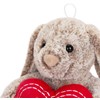 BRUBAKER Rabbit Cuddly Toy with Heart Red and Floppy Ears