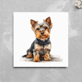 Yorkie Dog Greeting Card, Cute Yorkshire Terrier Card, Birthday Card For Friend or Relative, Dog Lover Card, Dog Walker Sitter Dog Card Puppy