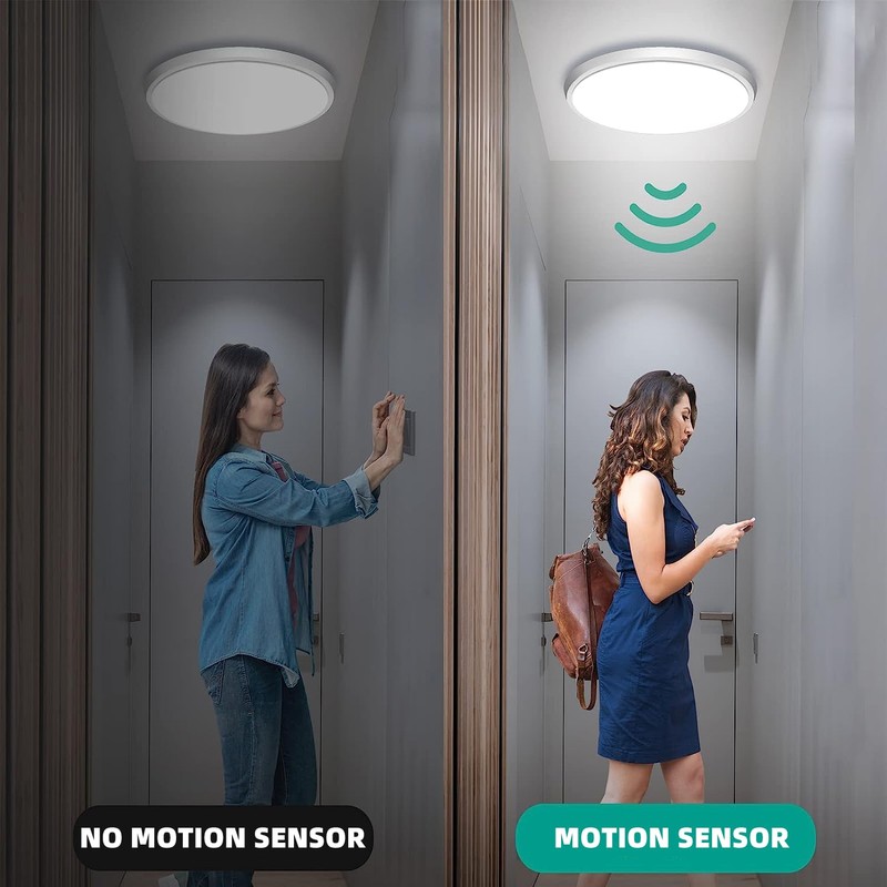 DODOPEN Motion Sensor Ceiling Light Wired - 12 Inch Motion