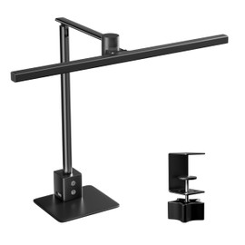 deeloop 2-in-1 LED Desk Lamp or Clamp with USB Charging for Home Office, CRI 95+ for Sunlight-Like Spectrum, 45° Asymmetric Glare‑Free Light, Memory Dimming Desk Light, Full‑Angle 3‑Axis Office Lamp