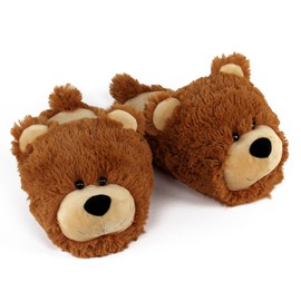 Everberry Fuzzy Bear Slippers for Women and Men - Fluffy Plush Teddy Bear Slippers for Adults