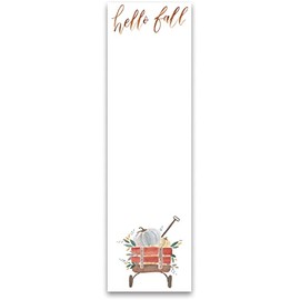 PBK Magnetic Notepads for Refrigerator, Fridge Magnet Memo Pad for To Do List Grocery Shopping Reminders for Autumn Thanksgiving, Hello Fall, 60 Sheets Sticky Back Top Edge, 2.75" x 9.5"