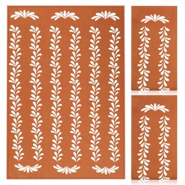 Peryiter 2 Pcs 18 x 26 Inches Mexican Talavera Kitchen Towel Hand Towel Dishtowel with Talavera Desing Mexican Holiday Absorbent Drying Cloth for Kitchen Beach Gym Spa(Brown,White)