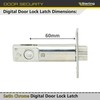 Sterling SL60 Standard Digital Door Lock Latch, Chrome, 60mm