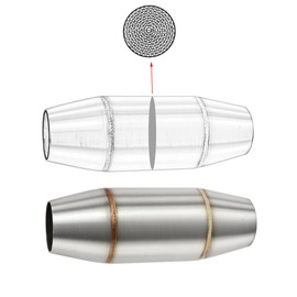 ZSDTRP Exhaust Pipe Resonator Baffle Muffler DB Killer Quiet Mid Pipe Expansion Chamber Silencer Noise Eliminator Deadener for Motorcycle ATV UTV Go Kart (B), SCL-2018070016