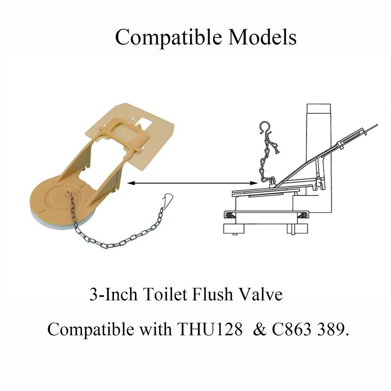 3-Inch Toilet Flush Valve Flapper Replacement Parts Assembly with Silicone