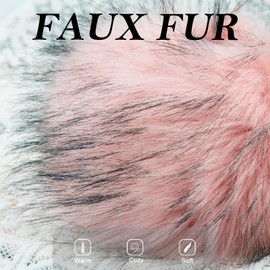 WATAME Women Faux Fur Wrist Cuffs Winter Short Fuzzy Arm Warmers Plush Fluffy Wrist Warmer and Ankle Warmer (Pink)