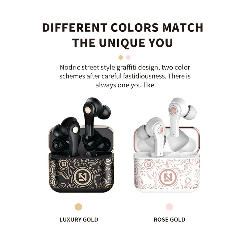 Graffiti Wireless Headphones Bluetooth 5.0 Earphone TWS HIFI In Ear