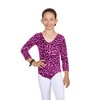 Hamishkane Kids Girls Long Sleeves Round Neck Leopard Print Gymnastics