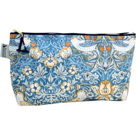 Vagabond Bags Ltd William Morris Strawberry Theif Medium Sack Bag, Blue, 26 cm x 16 cm x 8 cm, Soft Bag with Zip