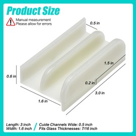 M6219 Sliding Shower Door Bottom Track, suitable for sliding shower doors, ideal for 7/16-inch thick glass doors, 1/2-inch channels， Glass Shower Door Plastic Track M6219 (2 Pack)