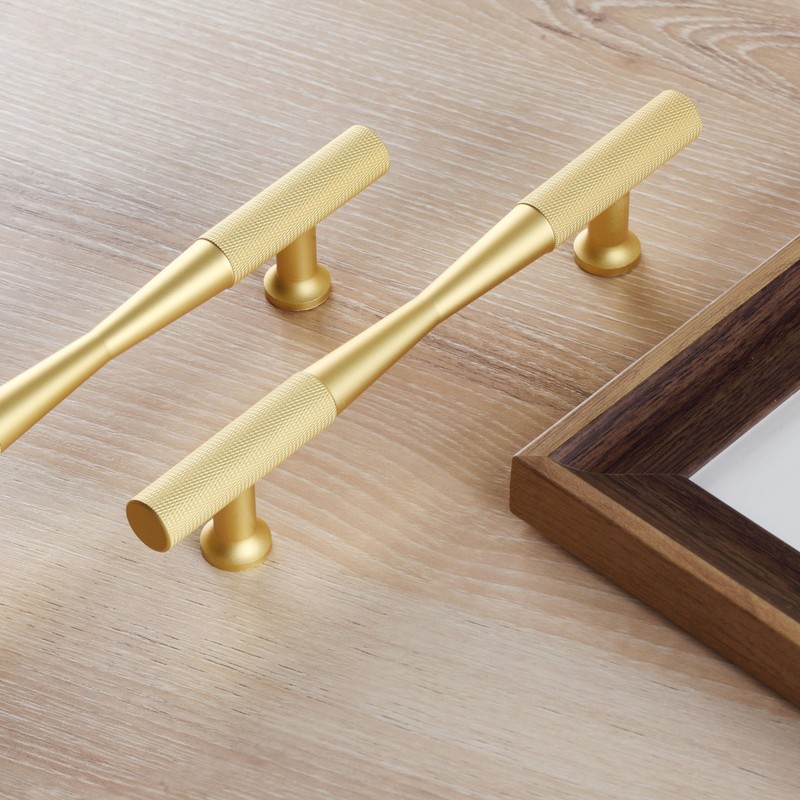 CILEYTION 10 Pack Gold Matte Gold Cabinet Handles, 96mm x