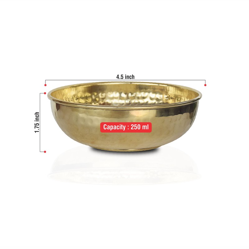 LandSlide Brass Decorative Bowl, 1 Piece (Gold - 4.5 X