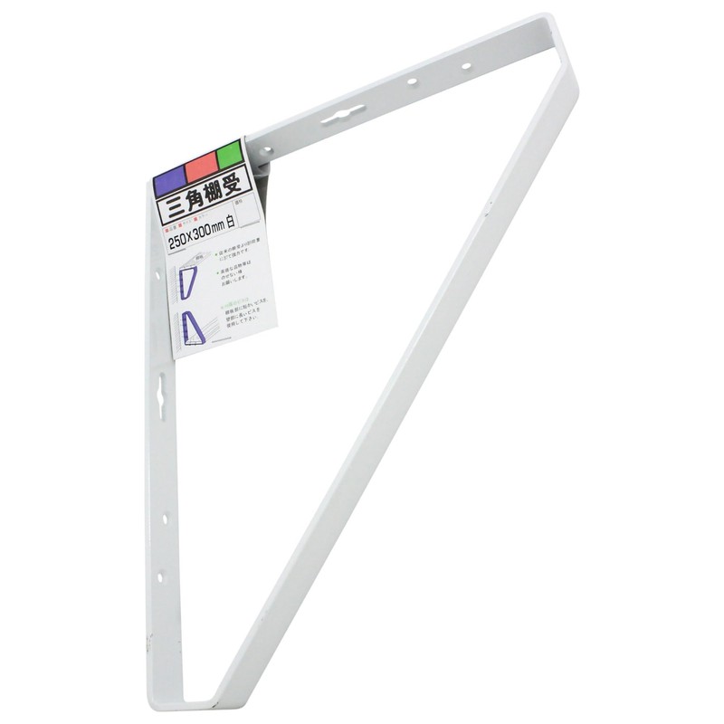 Wake Sangyo Triangle Shelf Bracket, White, 9.8 x 11.8 inches