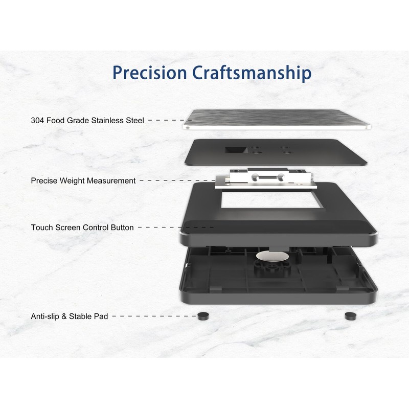KitchenTour Digital Kitchen Scale - 500g/0.01g High Accuracy Precision Multif...