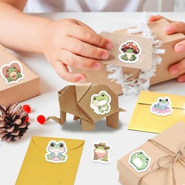 500Pcs Frog Stickers for Teen,Aesthetic Stickers for Water Bottles, Round Seal Label Stickers Cartoon Frog Stickers 1inch Cute Self Adhesive Stickers Envelope Seals Paster Decorate