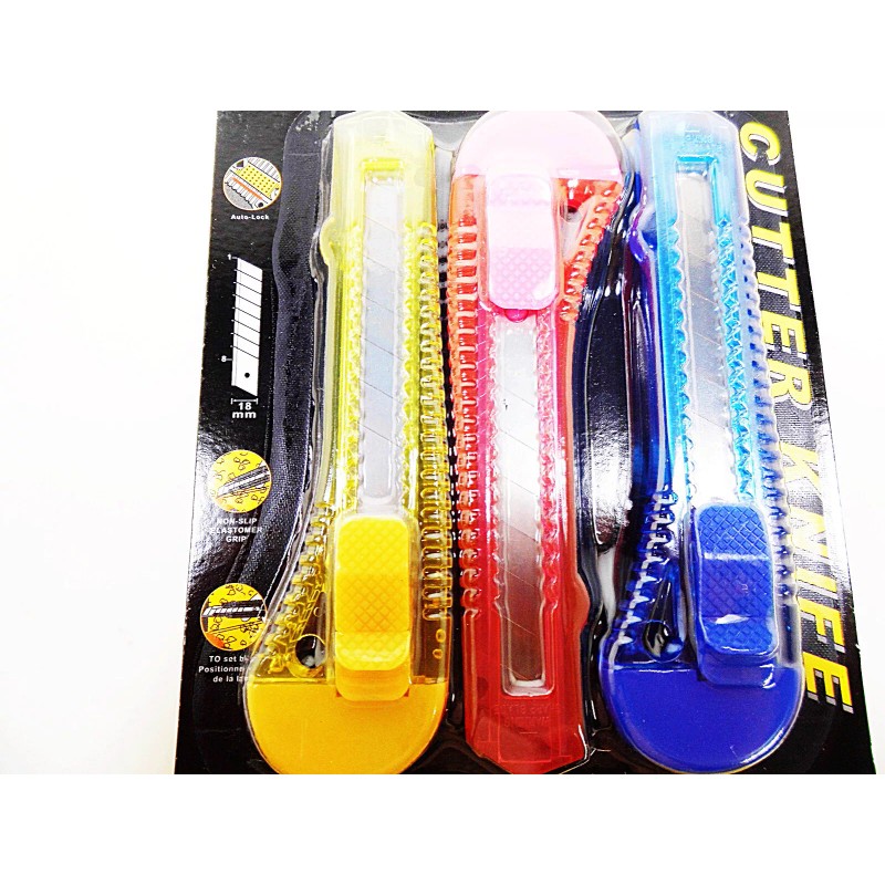 Jianzhong Snap-Off Blade Box Cutters Utility Razor Knife 3 pc.