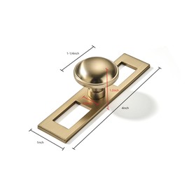 khtumeware 5 Pack 1-1/4 Inch Champagne Bronze Cabinet Knobs Backplate with Base Plate Zinc Solid Brushed Brass Kitchen Cabinet Handles Drawer Pulls Cabinet Hardware