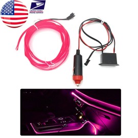 Unbranded Pink Dashboard Interior Light Led Atmosphere 2M Wire Strip Cold 12V For Dodge
