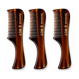 GENTS - Peine para bigote y barba, tamaño bolsillo (caparazón de tortuga, paquete de 3)